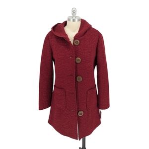 00386 W Closet Boucle Hooded Jacket Red Size Medium preppy winter hipster